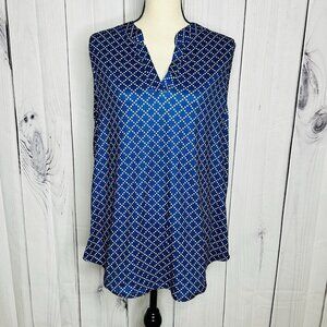 Halife Sleeveless Tunic Top Womens Sz XL Blue Lightweight Comfort Stretch Soft